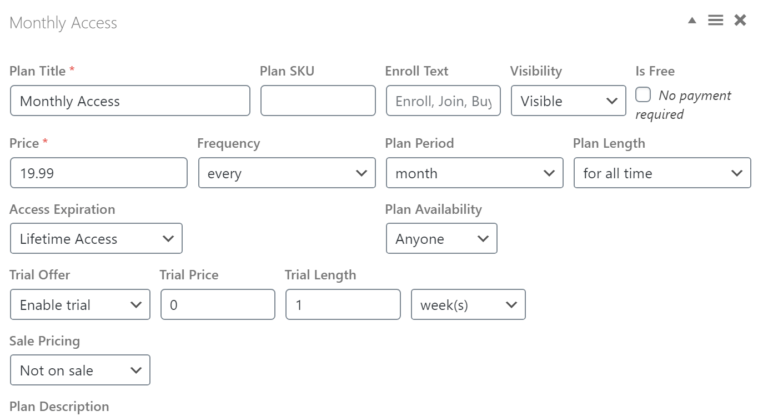 Planes de acceso de LifterLMS