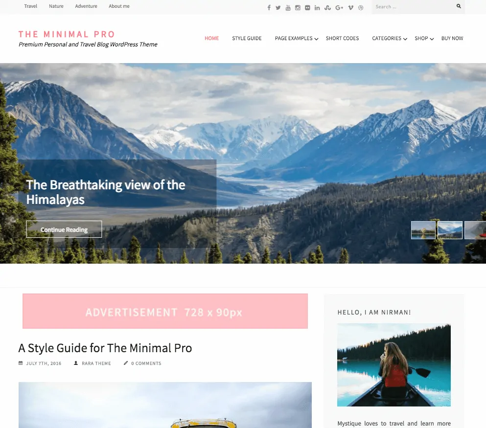 el tema de wordpress profesional mínimo