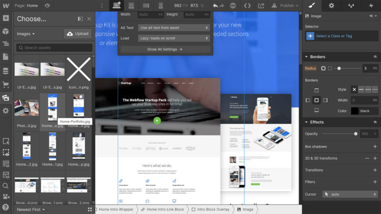 การจัดการรูปภาพใน Webflow