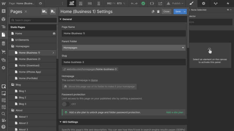 Webflow Page Manager