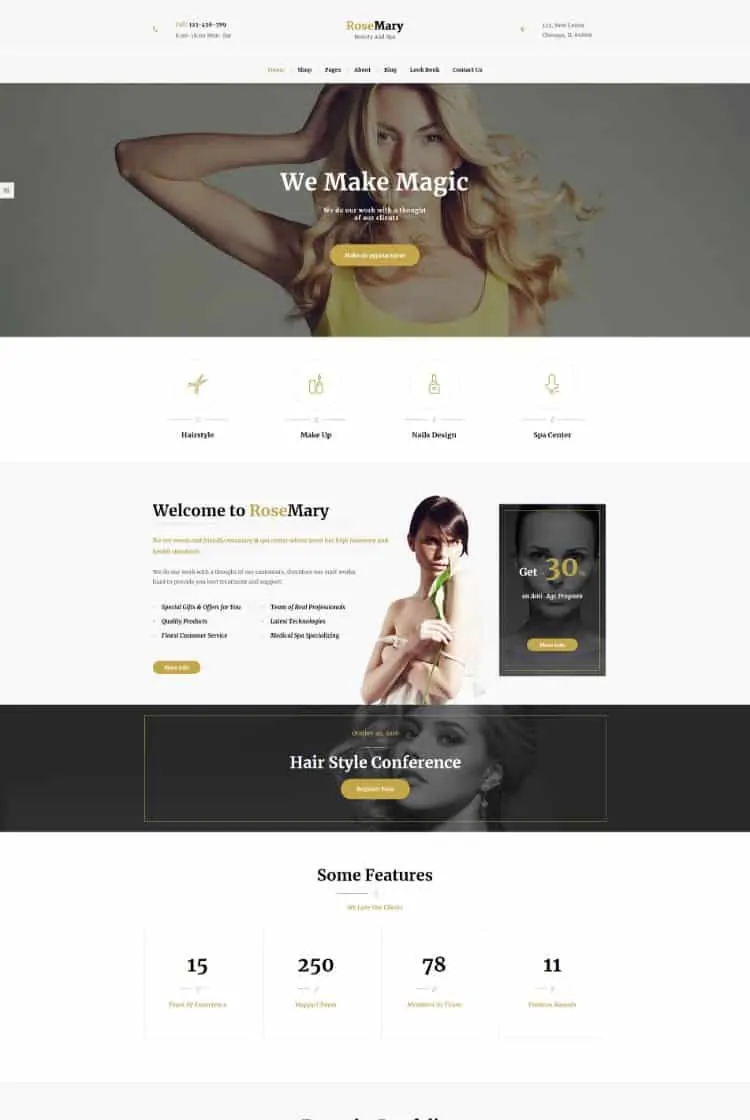 Schönheitssalon Yoga WordPress Thema