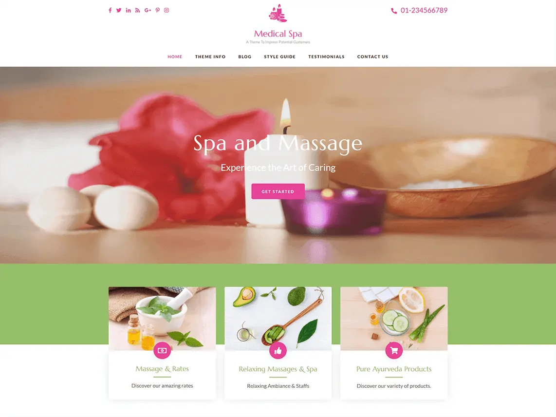 Medizinisches Spa kostenloses WordPress-Theme