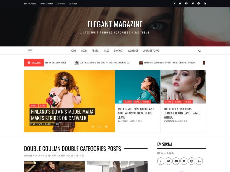 Il tema Elegante rivista.