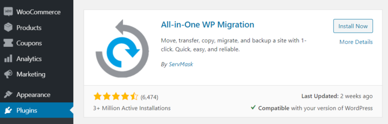 Il plug-in di migrazione WP All-In-One