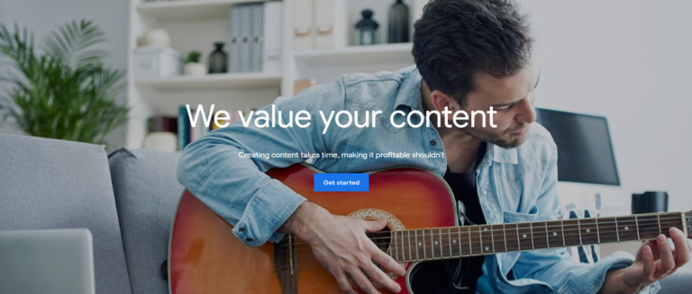 Die Startseite von Google AdSense.