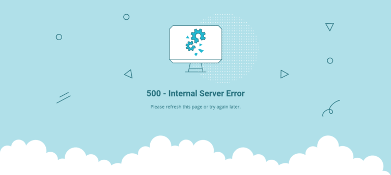Un messaggio di errore interno del server 500 su un sito WordPress.