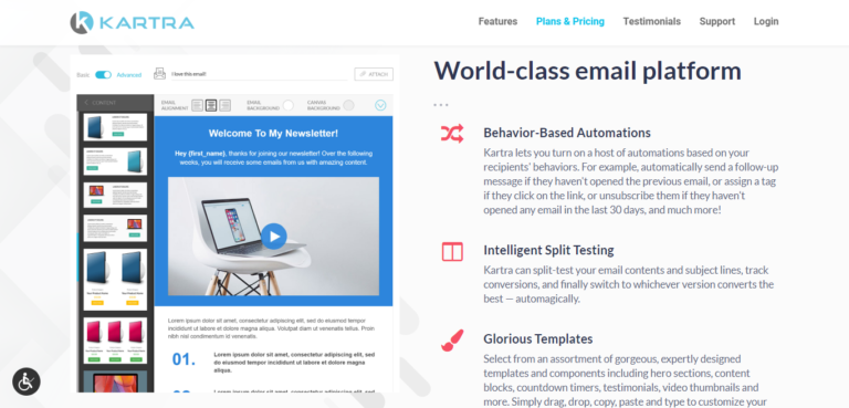 E-mail marketing di Kartra