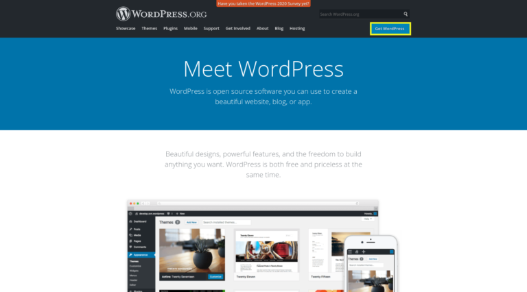 Die WordPress.org-Website.