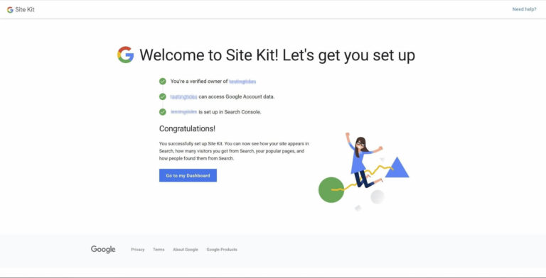 Configuración de Google Site Kit.