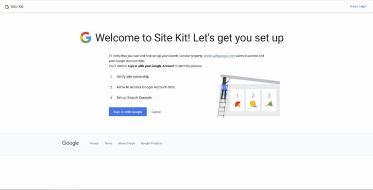 El sitio web de Google SiteKit.