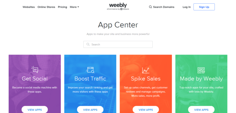 Centro app Weebly