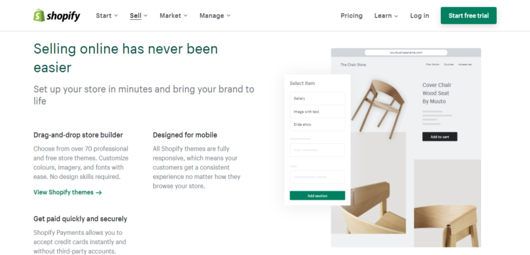 Shopify facilità d'uso