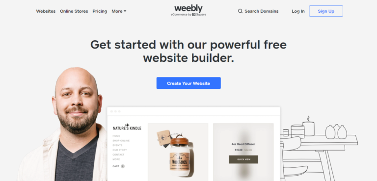 Pagina iniziale di Weebly