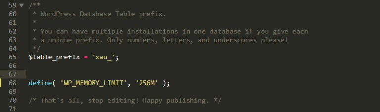 Aprendo il file wp-config.php.
