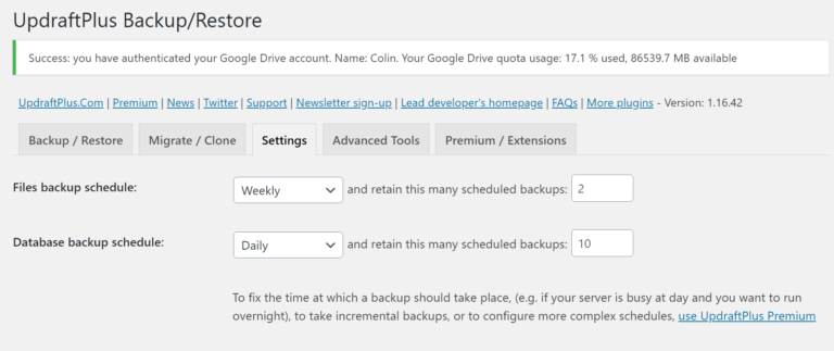 Come impostare una pianificazione di backup