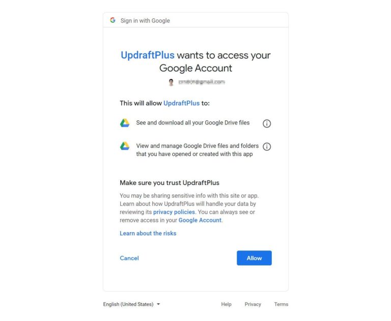 Accedi all'Account Google