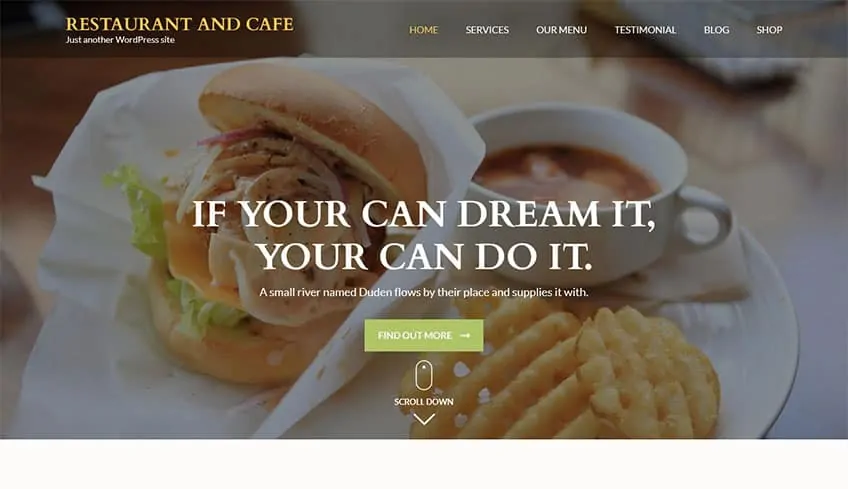 Tema WordPress gratuito per ristoranti e bar