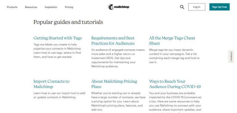Assistenza clienti Mailchimp