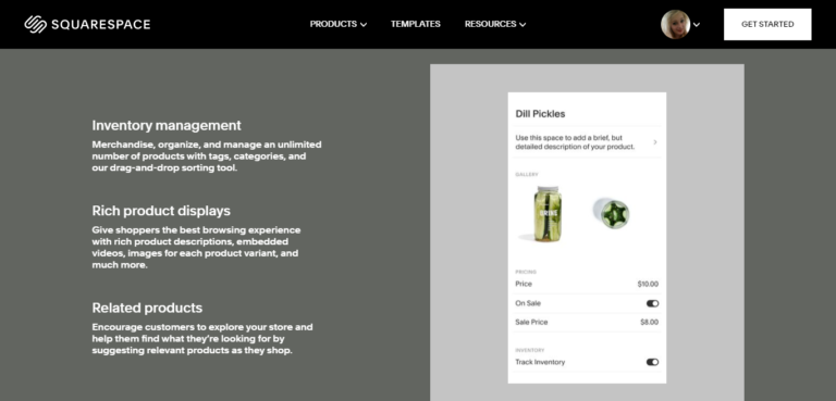Gestione dell'inventario di Squarespace