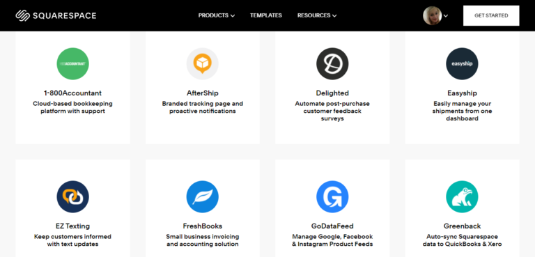 Integrazioni Squarespace