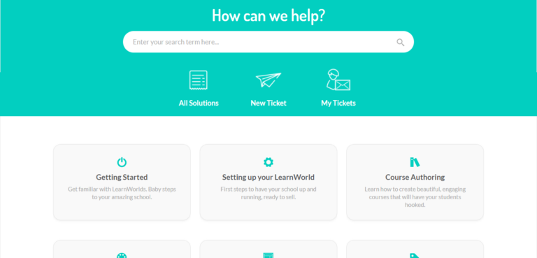 Assistenza clienti e formazione di LearnWorlds