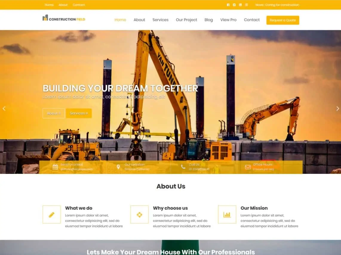 Tema WordPress per il settore edile