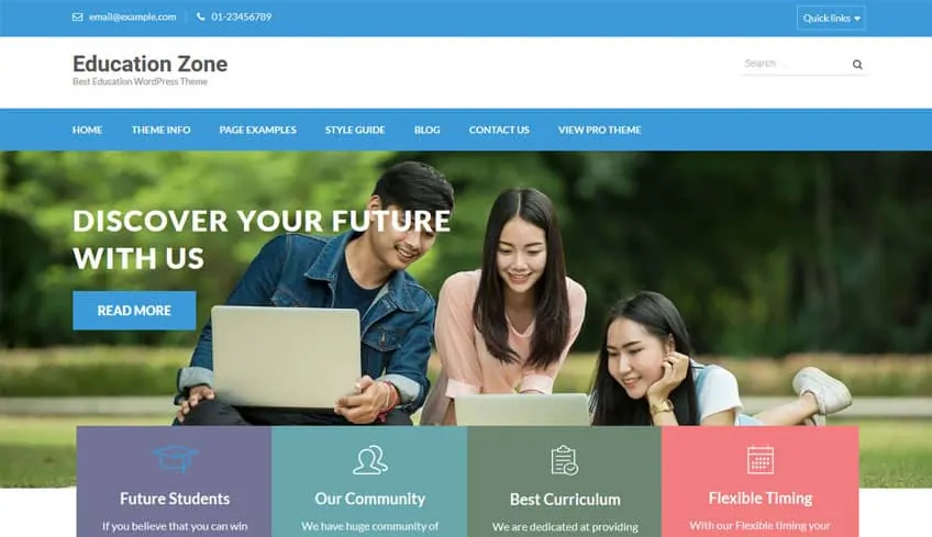 Tema WordPress gratuito per la zona educativa
