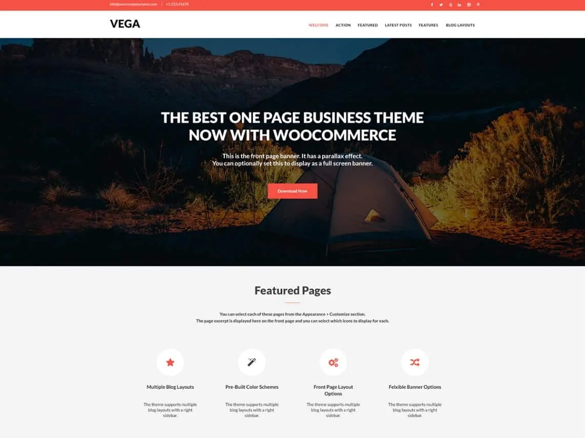 Tema WordPress per una pagina aziendale