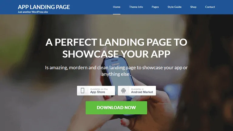 Tema WordPress della pagina di destinazione dell'app