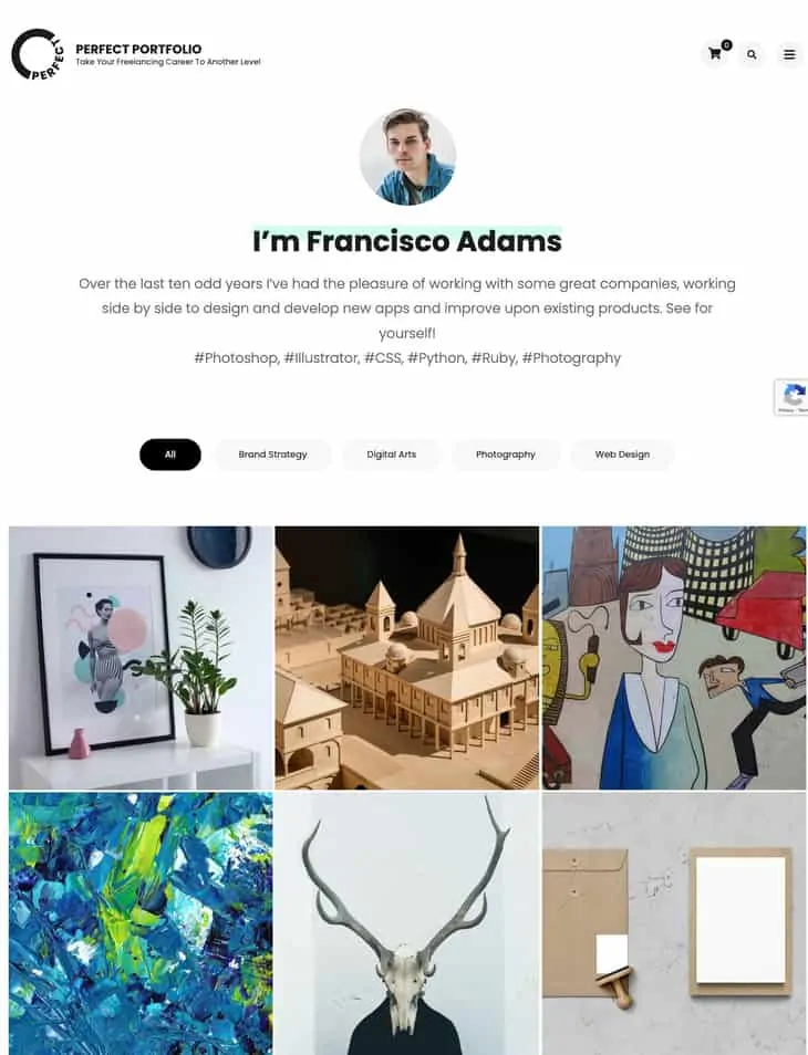 Tema WordPress gratuito per portfolio perfetto