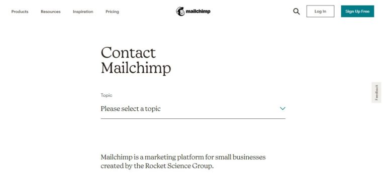 Assistenza clienti Mailchimp