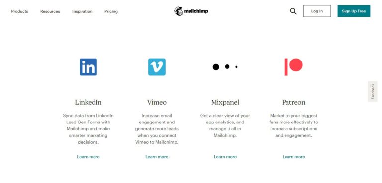 Integrazioni Mailchimp