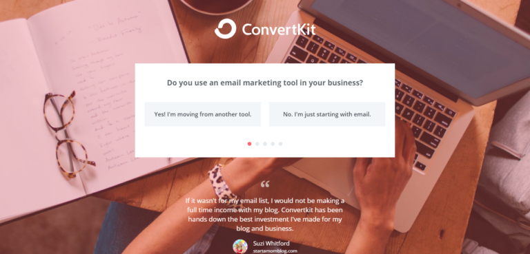 Processo di registrazione di ConvertKit