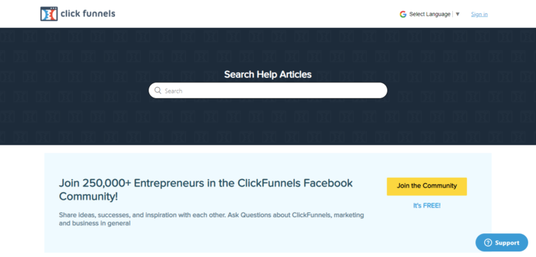 Assistenza clienti ClickFunnels