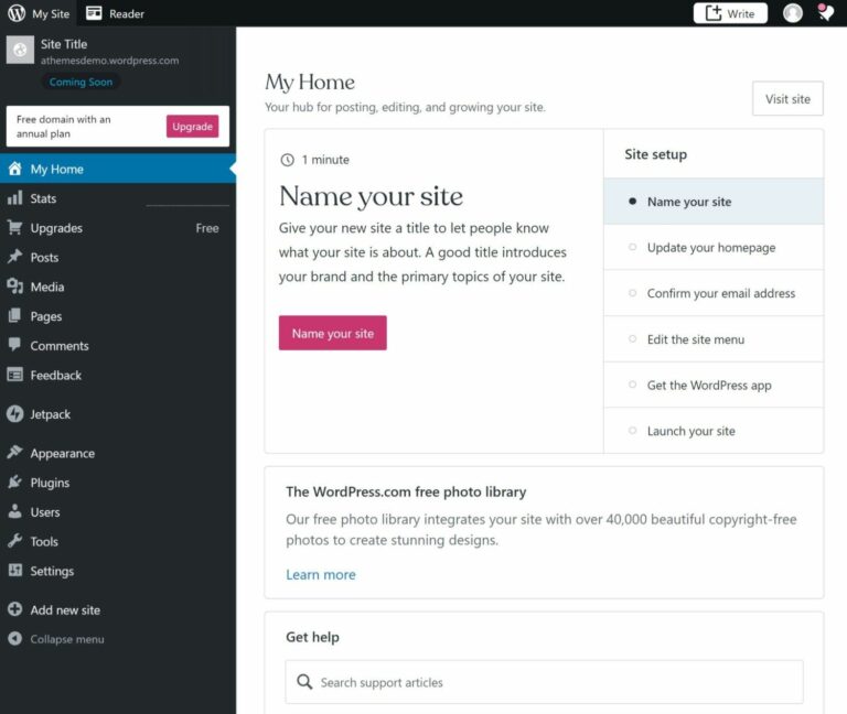 WordPress.comダッシュボード