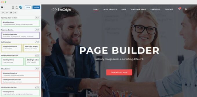 SiteOriginによるページPuilder