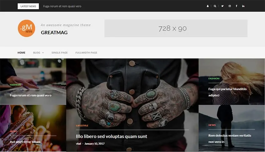Бесплатная тема WordPress от Greatmag