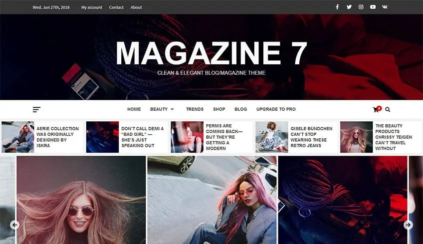 Журнал 7 Бесплатная тема WordPress