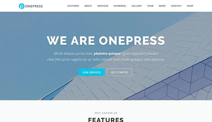 Onepress Бесплатная тема WordPress