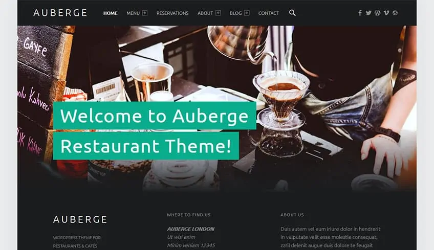 auberge Бесплатная тема WordPress