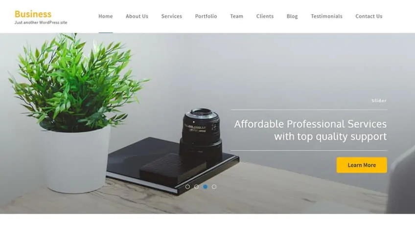 Бизнес одностраничная бесплатная тема WordPress