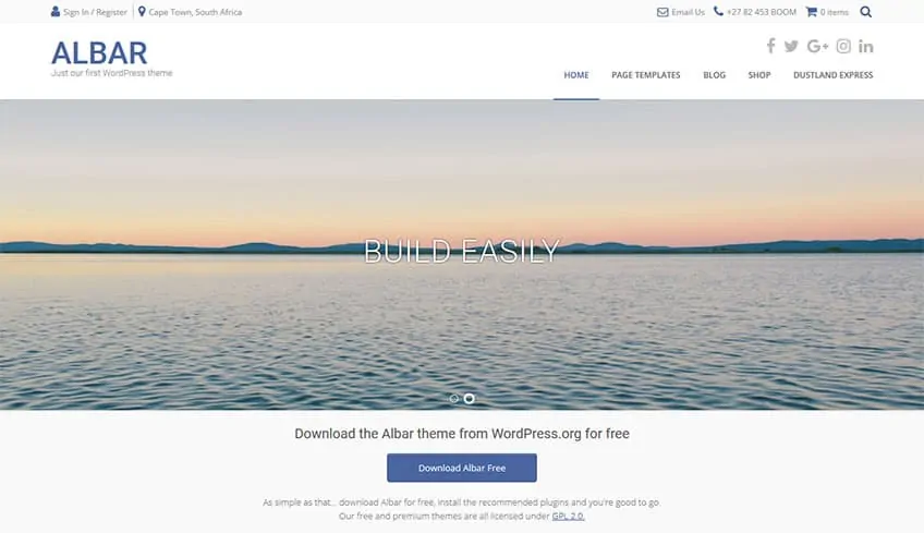 Albar Бесплатная тема WordPress