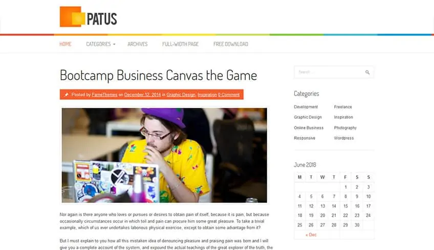 Patus Бесплатная тема WordPress