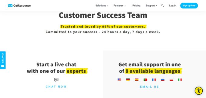 Assistenza clienti GetResponse