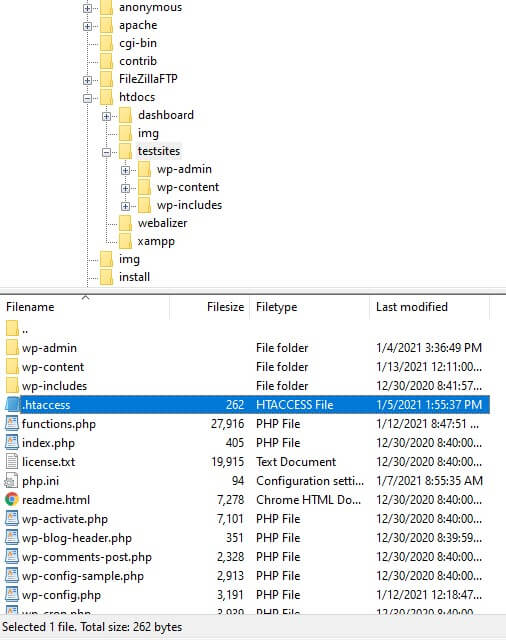 FileZillaでルートフォルダを開きます
