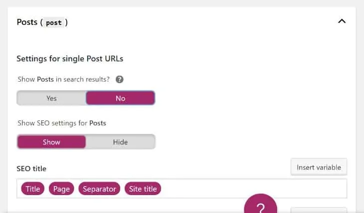 Interfaccia utente del plugin Yoast SEO per WordPress