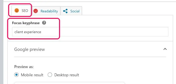 Ottimizzazione delle parole chiave del plugin Yoast SEO per WordPress