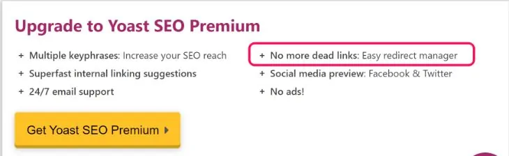Easy Redirect Manager presso Yoast SEO Premium
