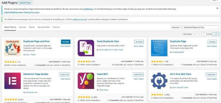 Duplicar publicación y página de WordPress