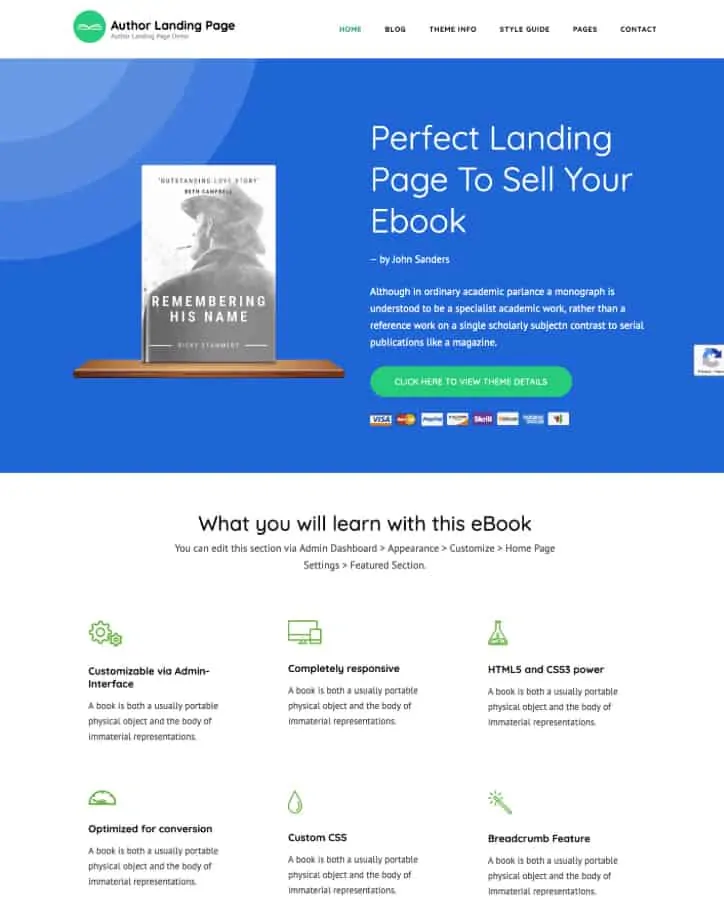 著者ランディングページ無料のWordPressテーマ